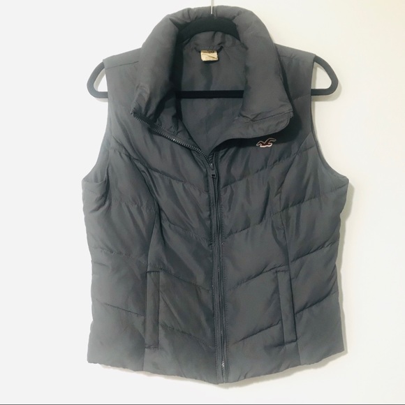 Hollister Y2K Vintage Gray Puffer Vest Sz Large - Picture 1 of 3